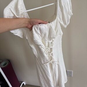 Princess Polly Cream Puff Sleeve Dress